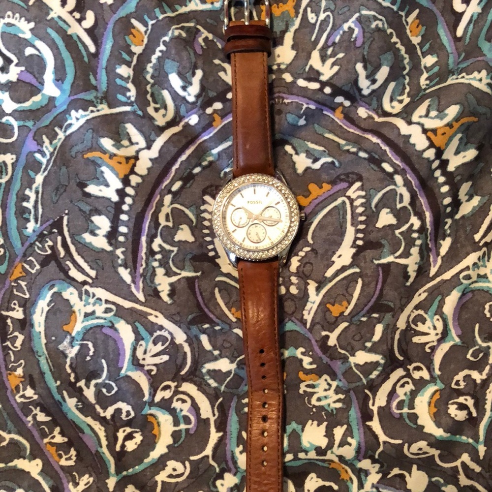 Leather Fossil Watch